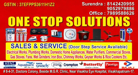 One Stop Solutions Home Appliances kitchenware pedawaltair in visakhapatnam vizag,Pedawaltair In Visakhapatnam, Vizag