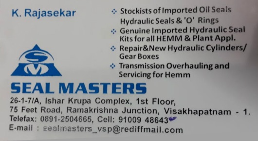 Seal Masters stockists Imported Oil Seals Hydraulic seal Transmission Overhauling,75 Feet Road In Visakhapatnam, Vizag