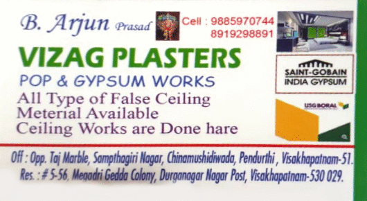 Vizag Plasters Gypsum Works False Ceiling Works Pendurthi in Visakhapatnam Vizag,Pendurthi In Visakhapatnam, Vizag