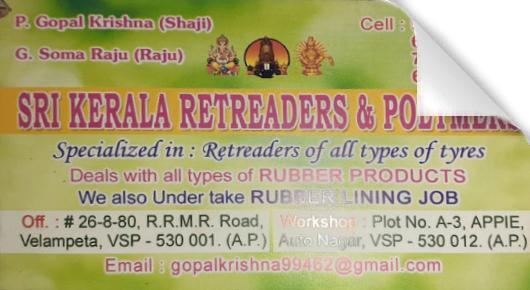 Sri Kerala Retreaders Polymers Rubber Products Lining Job in Velampeta Visahapatnam Vizag,Velampeta In Visakhapatnam, Vizag