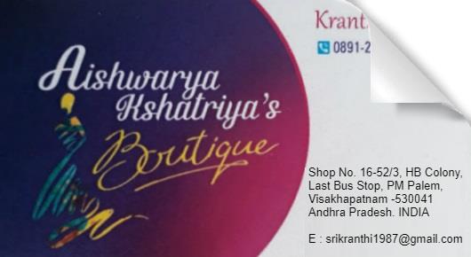 Aishwarya Kshatriyas Boutiques Women Fashion HB Colony Maddilapalem Vizag Visakhapatnam,PM Palem In Visakhapatnam, Vizag