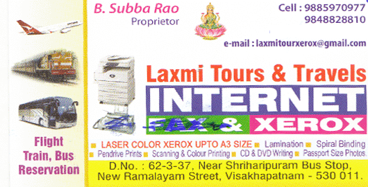 Laxmi Tours And Travels Sriharipuram in Visakhapatnam Vizag,Sriharipuram In Visakhapatnam, Vizag