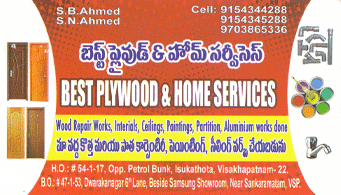 Best Plywood And Home Services Wood Repair Works Interials Ceitings Paintings Partition Aluminium Works Done B O Sankaramatam H O ,Isukathota In Visakhapatnam, Vizag