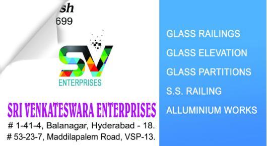 sri venkateswara Enterpries Glass Ralings Elevation Partitions vizag Visakhapatnam,Maddilapalem In Visakhapatnam, Vizag
