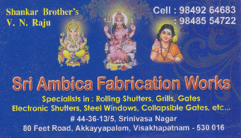 Sri Ambica Fabrication Works in visakhapatnam,Akkayyapalem In Visakhapatnam, Vizag