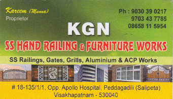 KGN Furniture and Railing Works in visakhapatnam,Visakhapatnam In Visakhapatnam, Vizag