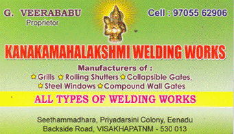 Kanakamahalakshmi Welding Works in visakhapatnam,Seethammadhara In Visakhapatnam, Vizag