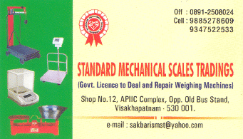 Standard Mechanical Scales Trades in visakhapatnam,Visakhapatnam In Visakhapatnam, Vizag