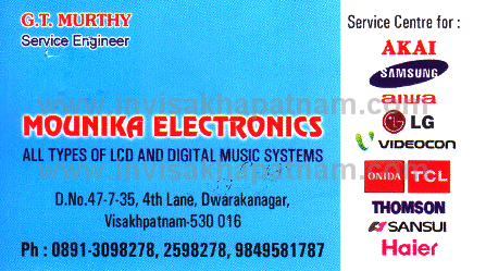 mounika electronics dwarakanagar 12,Dwarakanagar In Visakhapatnam, Vizag