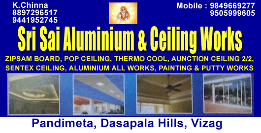 Sri Sai Aluminium And Ceiling Works Pandimeta Dasapala Hills in Visakhapatnam Vizag,beach road  In Visakhapatnam, Vizag