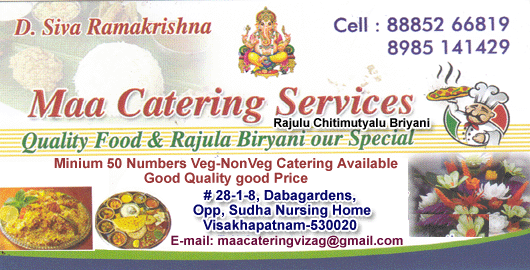 Maa Catering Services Dabagardens in Visakhapatnam Vizag,Dabagardens In Visakhapatnam, Vizag