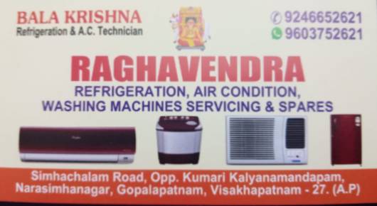 Raghavendra Refrigeration air condition washing machines Repair Servicing Spares Dealers Vizag Visakhapatnam,Gopalapatnam In Visakhapatnam, Vizag