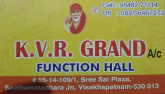 KVR Grand Function Hall Seethammadhara in vizag visakhapatnam,Seethammadhara In Visakhapatnam, Vizag