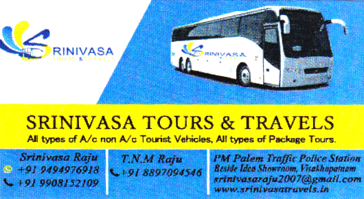 Srinivasa Tours and Travels Tourist Vehicles Package Tours in Visakhapatnam Vizag,Madhurawada In Visakhapatnam, Vizag
