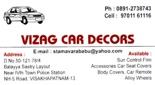 Vizag Car Decors Seethammadara in Visakhapatnam Vizag,BS Layout In Visakhapatnam, Vizag