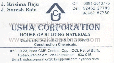 Usha corporation visakapatnam,Resapuvanipalem In Visakhapatnam, Vizag