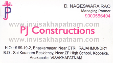 PJ Consructions,Visakhapatnam In Visakhapatnam, Vizag