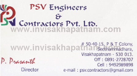 psv engineers and contractors,Seethammadhara In Visakhapatnam, Vizag