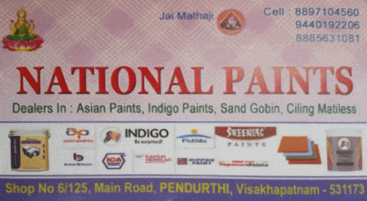 National Paints Pendurthi dealers Asian Indigo Sand Gobin Paints Vizag Visakhapatnam,Pendurthi In Visakhapatnam, Vizag