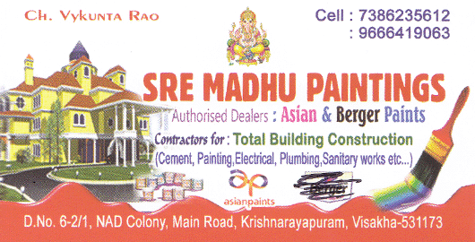 Sre Madhu Paintings Ceiling NAD Colony in Visakhapatnam Vizag,NAD In Visakhapatnam, Vizag