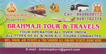 Brahmaji Tour and Travels in visakhapatnam,Kurmanpalem In Visakhapatnam, Vizag