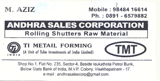 ANDHRA SALES CORPORATION MVP Colony in Visakhapatnam Vizag,MVP Colony In Visakhapatnam, Vizag