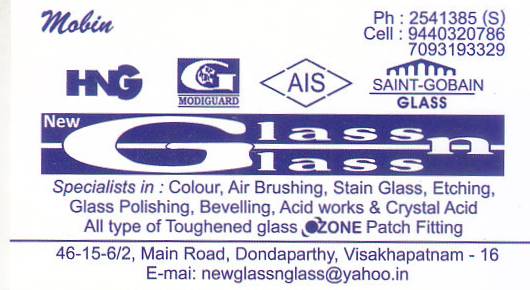 New Glass n Glass in visakhapatnam,dondaparthy In Visakhapatnam, Vizag