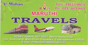Maruthi Travels in visakhapatnam,Gajuwaka In Visakhapatnam, Vizag