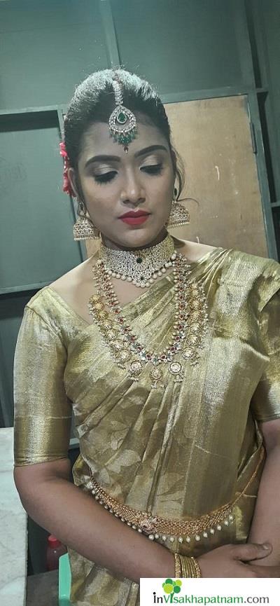 Bridal Makeup airbrush HD Glam look hair styling saree draping subtle makup editorial makeup vizag visakhapatnam