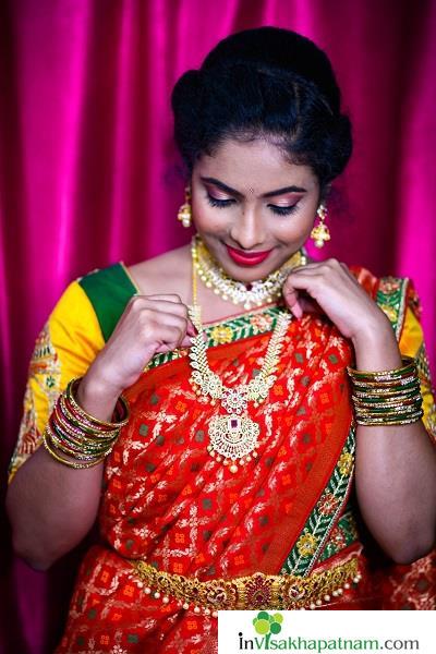 Bridal Makeup airbrush HD Glam look hair styling saree draping subtle makup editorial makeup vizag visakhapatnam