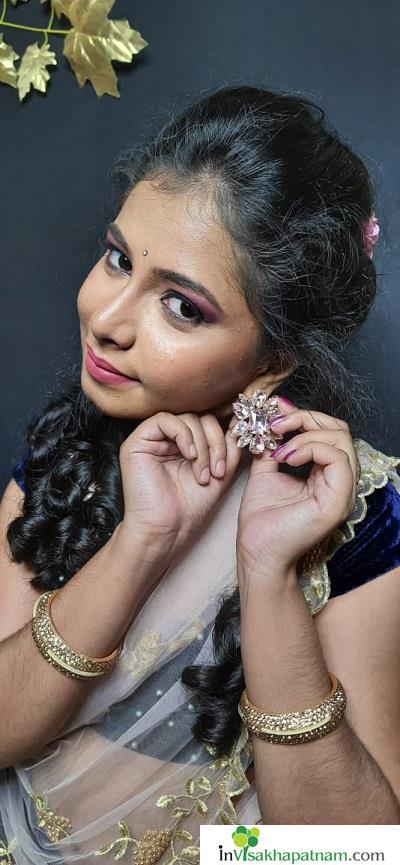 Bridal Makeup airbrush HD Glam look hair styling saree draping subtle makup editorial makeup vizag visakhapatnam