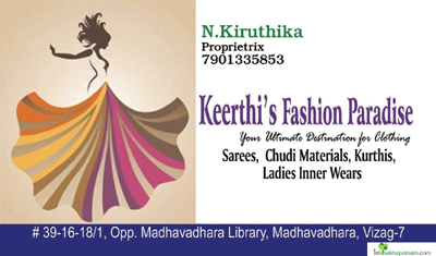 KEERTHIS FASHIONS PARADISE BOUTIQUES MADHAVADHARA IN VISAKHAPATNAM VIZAG