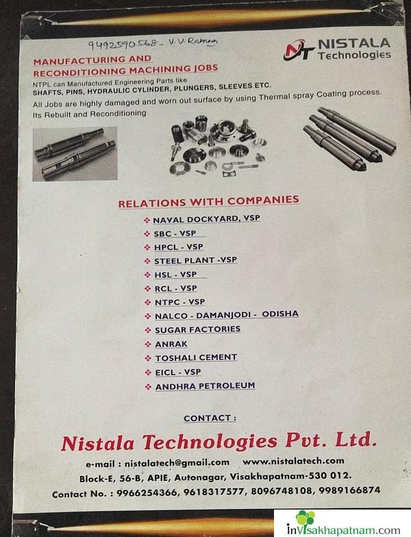 Nistala Technologies Metal Spray Coating Hard Surfacing autonagar in Visakhapatnam Vizag