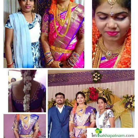 sree beautician bridal hd mac party glossy makeup air brush bridal guest mehendi nail art package ladies beauticians in vizag visakhapatnam