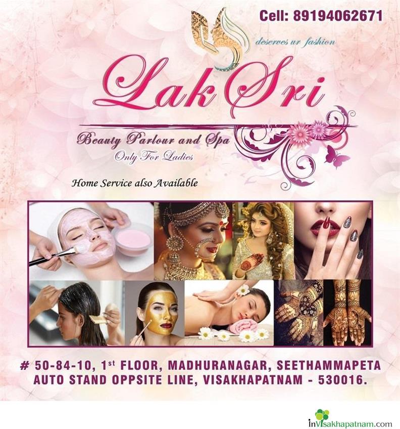 Lak Sri Beauty Parlour Spa Fashion Designing Beautician Makeup Artist Seethammapeta Visakhapatnam Vizag